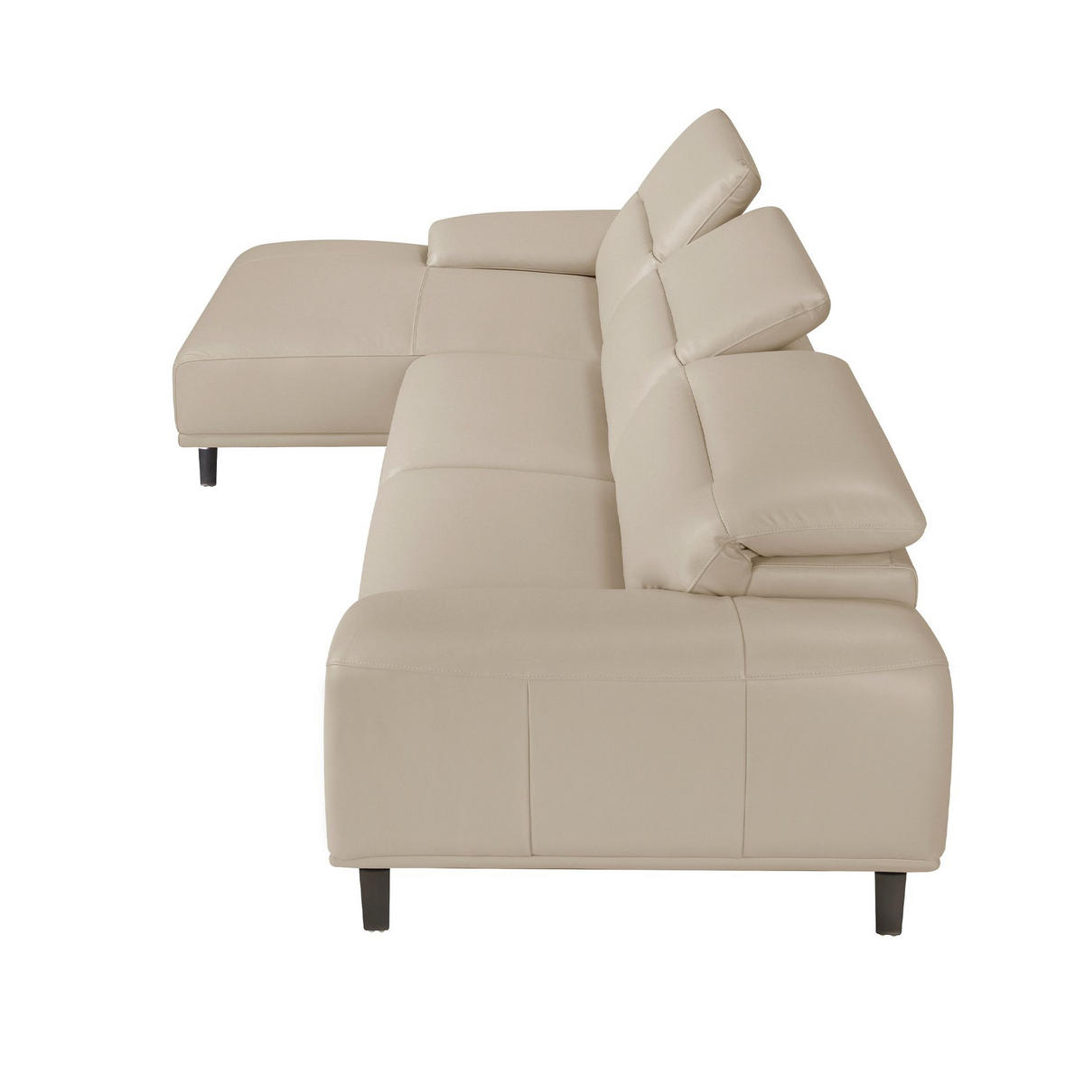 ECKSOFA Linkes Chaiselongue-Sofa in Leder taupe 316/176/102 cm - Dunkelgrau, Leder (316/176cm) - ANGEL CERDA