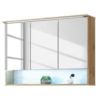 SPIEGELSCHRANK - inkl. Beleuchtung - Wildeiche Dekor - Braun, Holzwerkstoff (99/70/23cm) - home24