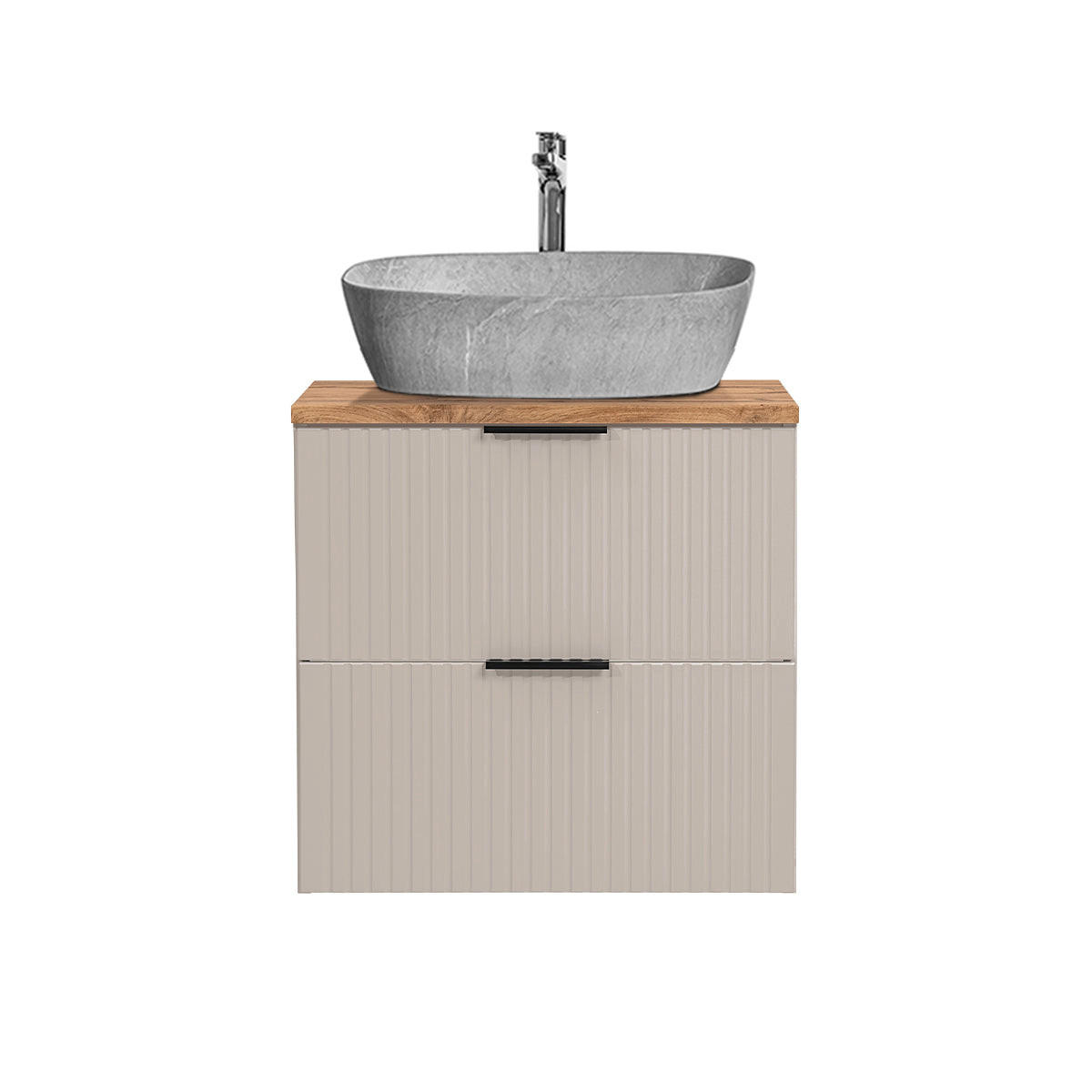 WASCHTISCH 60.6cm Adriel Beige - Beige/Grau, Holzwerkstoff (60.6/59/46cm) - Petits-meubles
