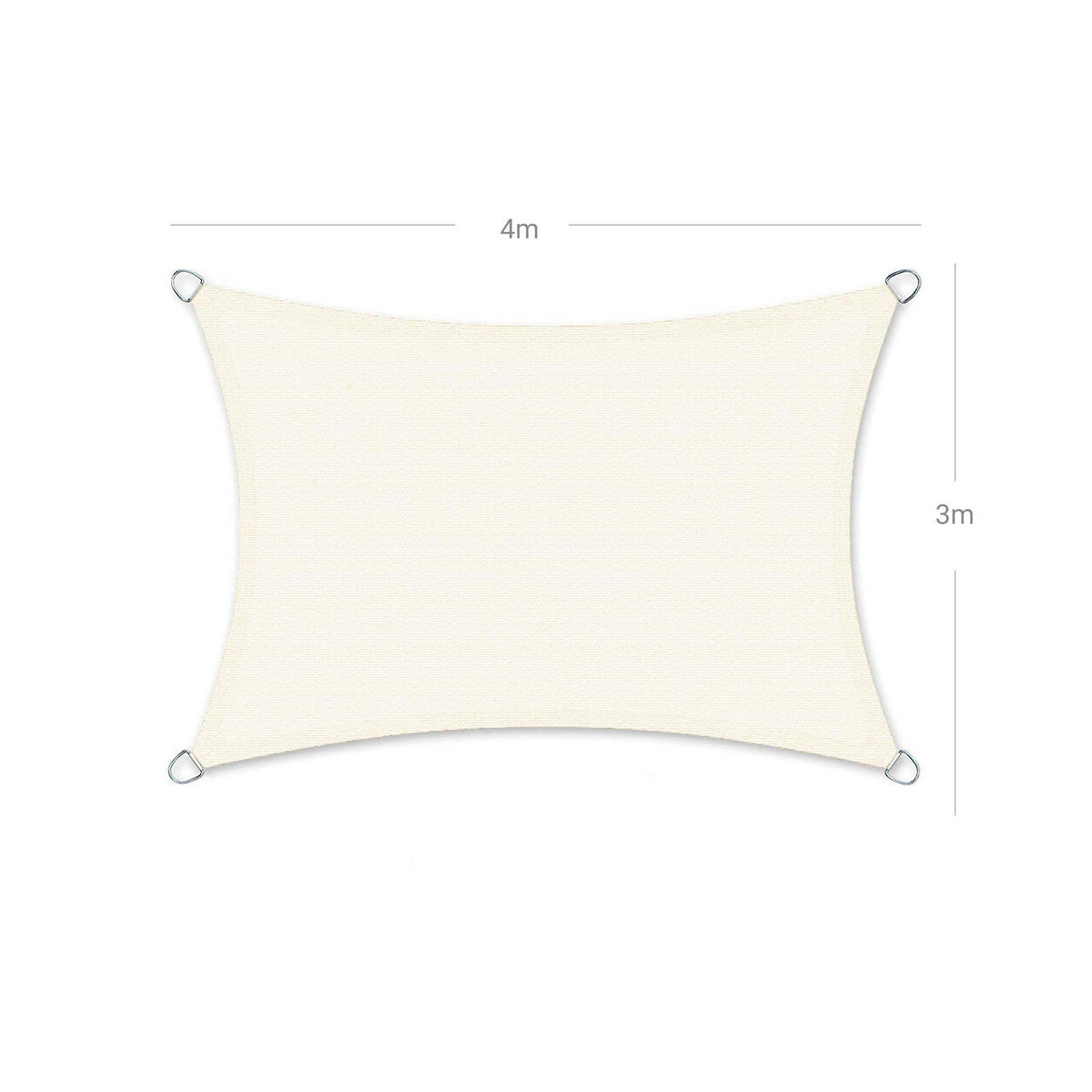 SONNENSEGEL 3 X 4 M - Weiß, Textil (400/300cm) - Hansiro
