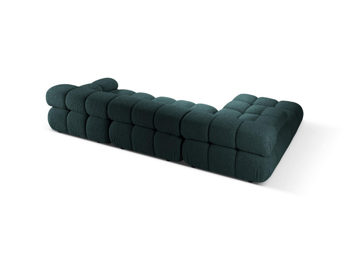 ECKSOFA modular links Bellis aus Boucle petrol 4 Sitzplätze - Petrol, Textil (155/282cm) - Micadoni