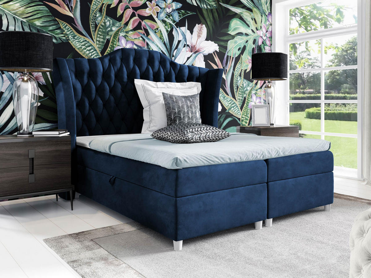 BOXBETT Colombo - Blau, Holz (180/200cm) - MIRJAN24