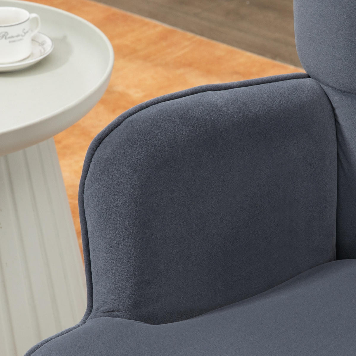 SESSEL mit Fusstütze DE-17428 Dunkelgrau - Dunkelgrau, Metall (71/99/77cm) - ComfortXL