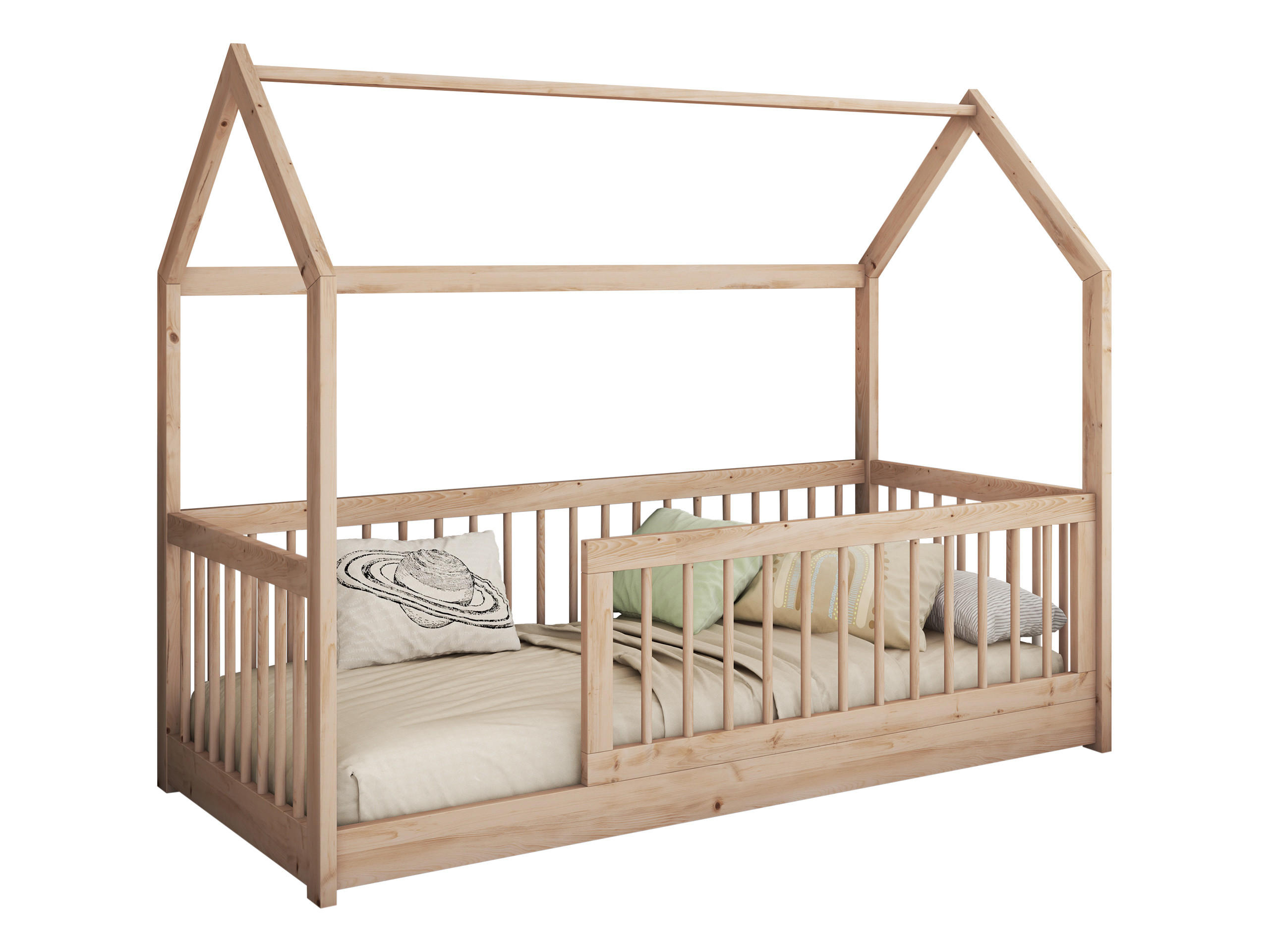 HAUSBETT Greta 90 - Naturfarben, Holz (90/200cm) - MIRJAN24