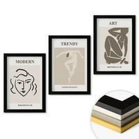 WANDBILDER 3er-Set - 20x30 cm Schwarzer Rahmen - Abstrakte Porträts Farben - Schwarz, Kunststoff (20/30cm) - ArtPrintCave