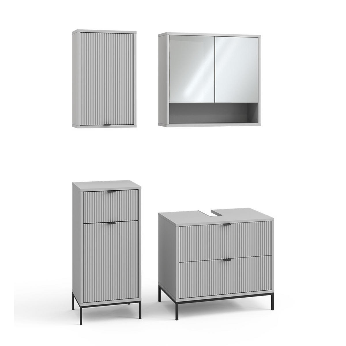 BADMÖBEL-SET Eliza Grau 4 Teile - Grau, Holzwerkstoff (70/63/45.1cm) - Vicco