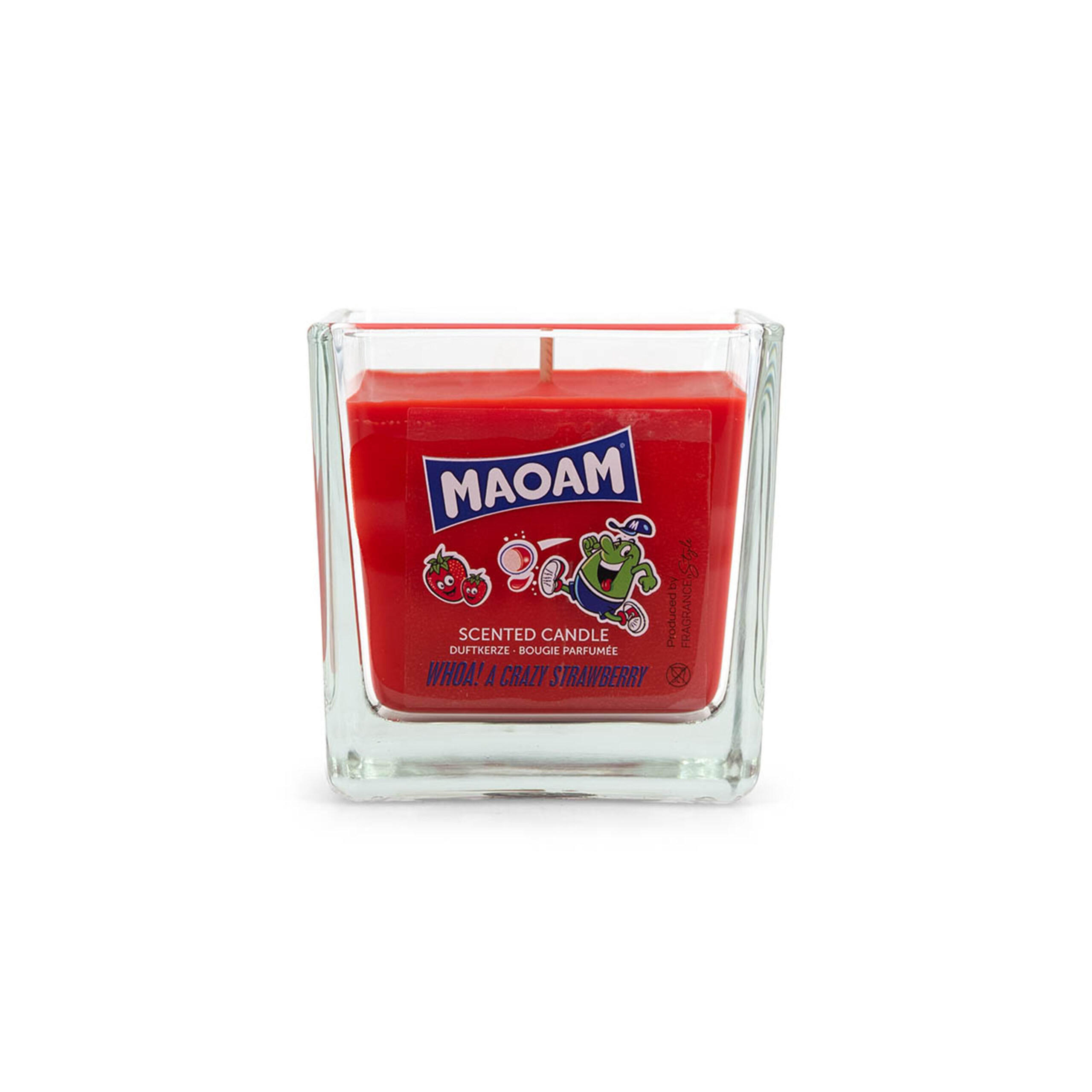 DUFTKERZE Maoam - Rot, Glas/Naturmaterialen (8cm)