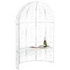 HALBPAVILLON Rosalia mit Sitzbank antik weiß - Schwarz, Metall (120/178/58cm) - TPFGarden