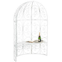 HALBPAVILLON Rosalia mit Sitzbank antik weiß - Schwarz, Metall (120/178/58cm) - TPFGarden