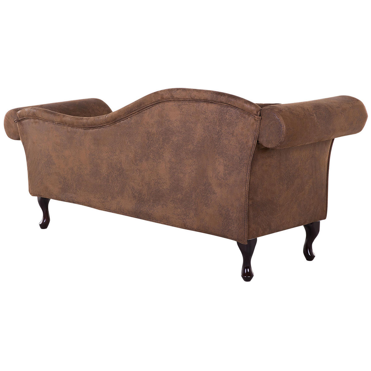 CHAISELONGUE Kunstleder hellbraun linksseitig Lattes - Braun, Kunststoff/Textil (188/87/59cm) - Beliani