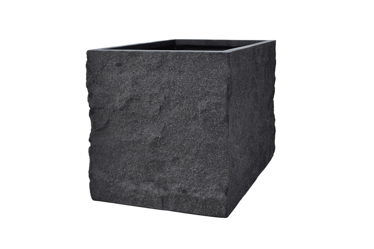 PFLANZKASTEN The Rock 36x35 cm, Steinoptik Anthrazit, Fiberstone - Anthrazit, Kunststoff (36/35/36cm) - dasmöbelwerk