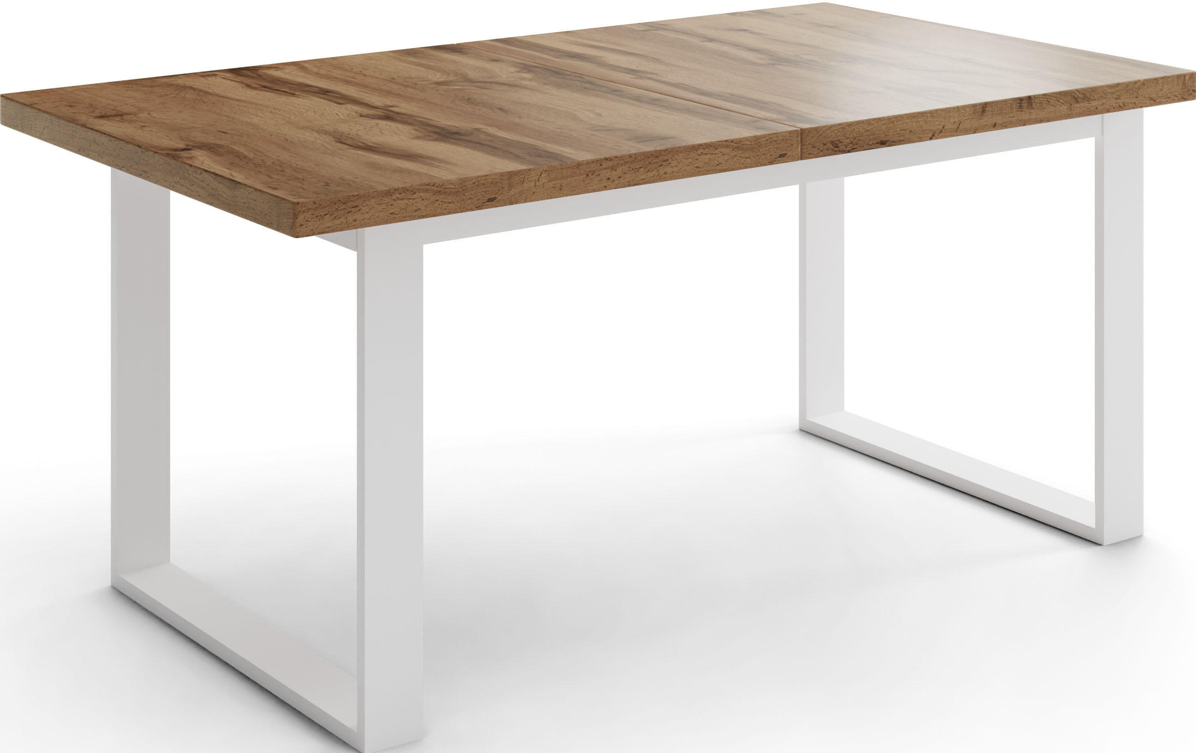 ESSTISCH Sana rechteckig ausziehbar, Wotan Eiche 140/200/80/75 cm - Eiche Wotan/Weiß, Holzwerkstoff/Metall (140/80/75cm) - WFL GROUP