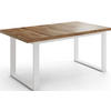 ESSTISCH Sana rechteckig ausziehbar, Wotan Eiche 140/200/80/75 cm - Eiche Wotan/Weiß, Holzwerkstoff/Metall (140/80/75cm) - WFL GROUP