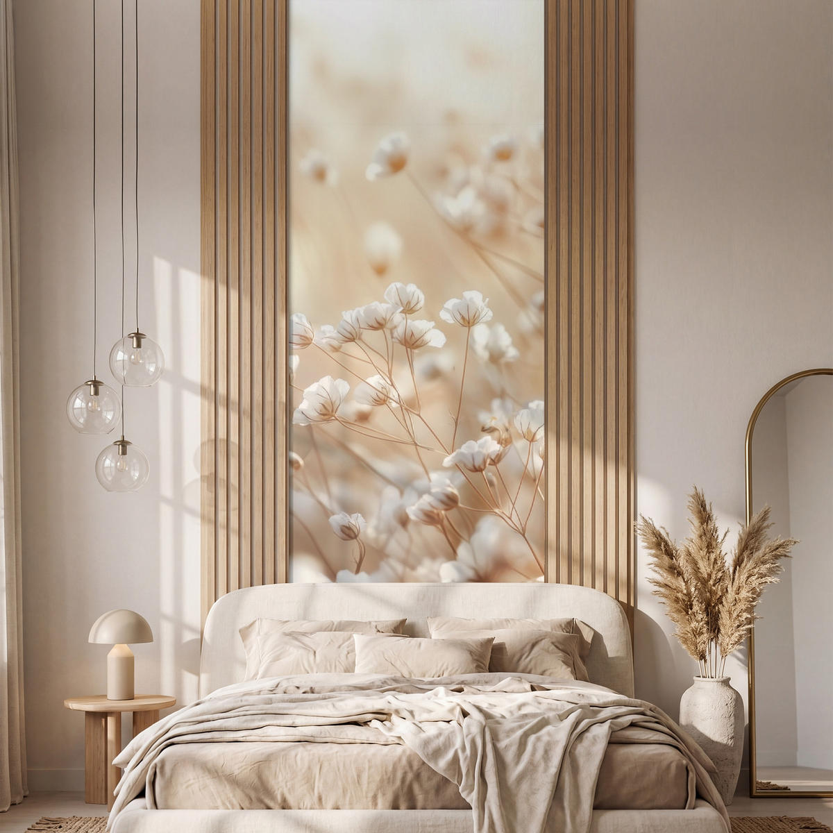 TAPETE - Wild - Blumen - Weiß - 100x280 cm - Creme, Papier (100/280cm) - OnlyWow