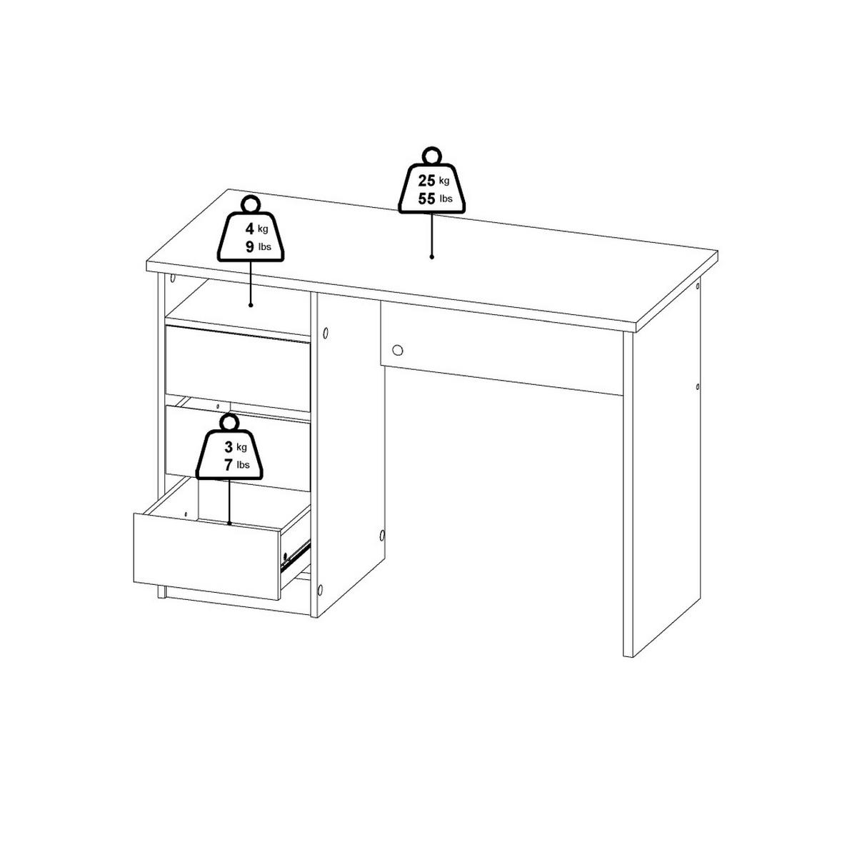 SCHREIBTISCH, FunctionPlus, Weiß, Holzwerkstoff, 110 x 49 x 76 cm - Weiß, Holzwerkstoff (49/110/76cm) - ebuy24