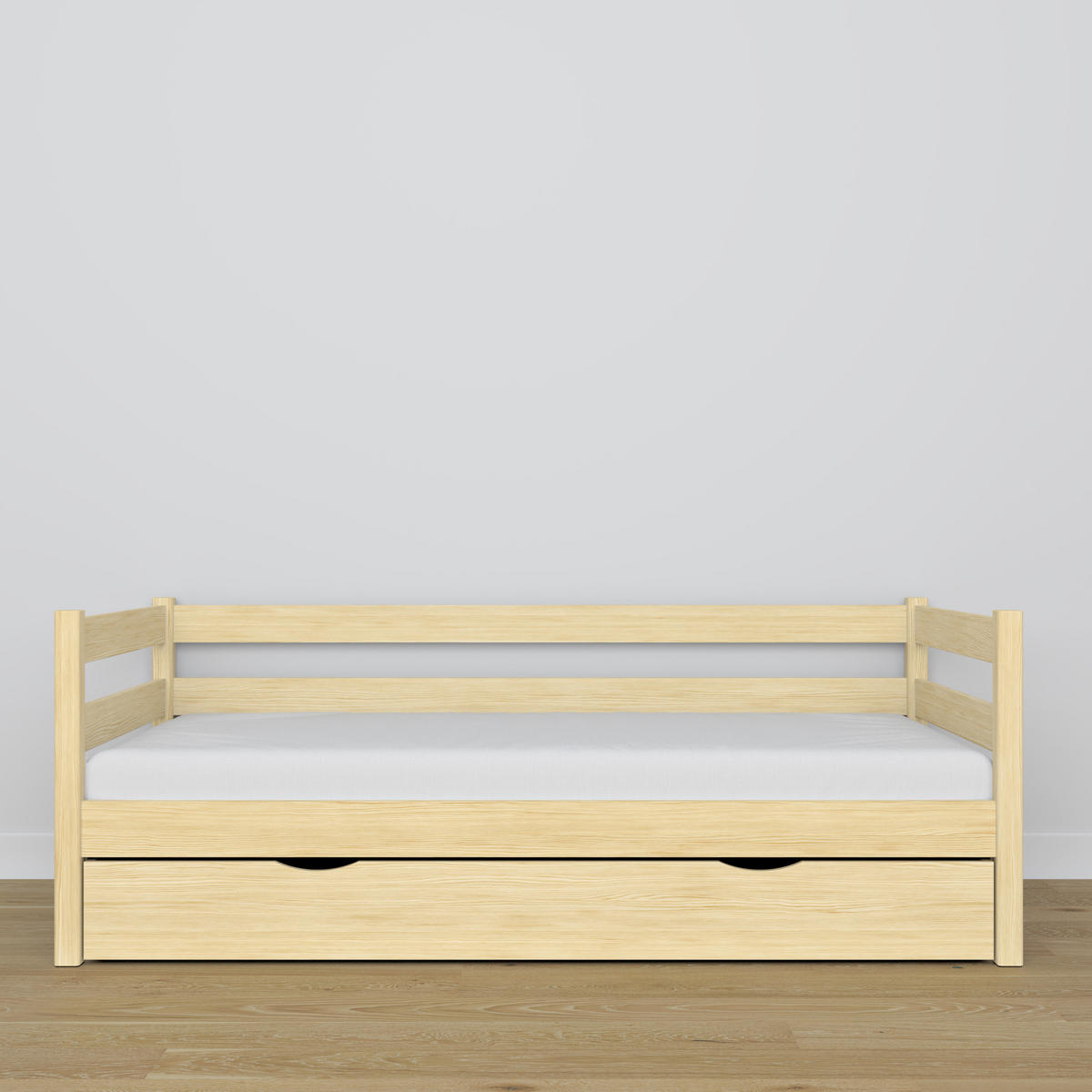 TAGESBETT mit Schublade N01 Klare Kiefer 80/200 - Braun, Naturmaterialien/Holz (80/200cm) - N-Wood