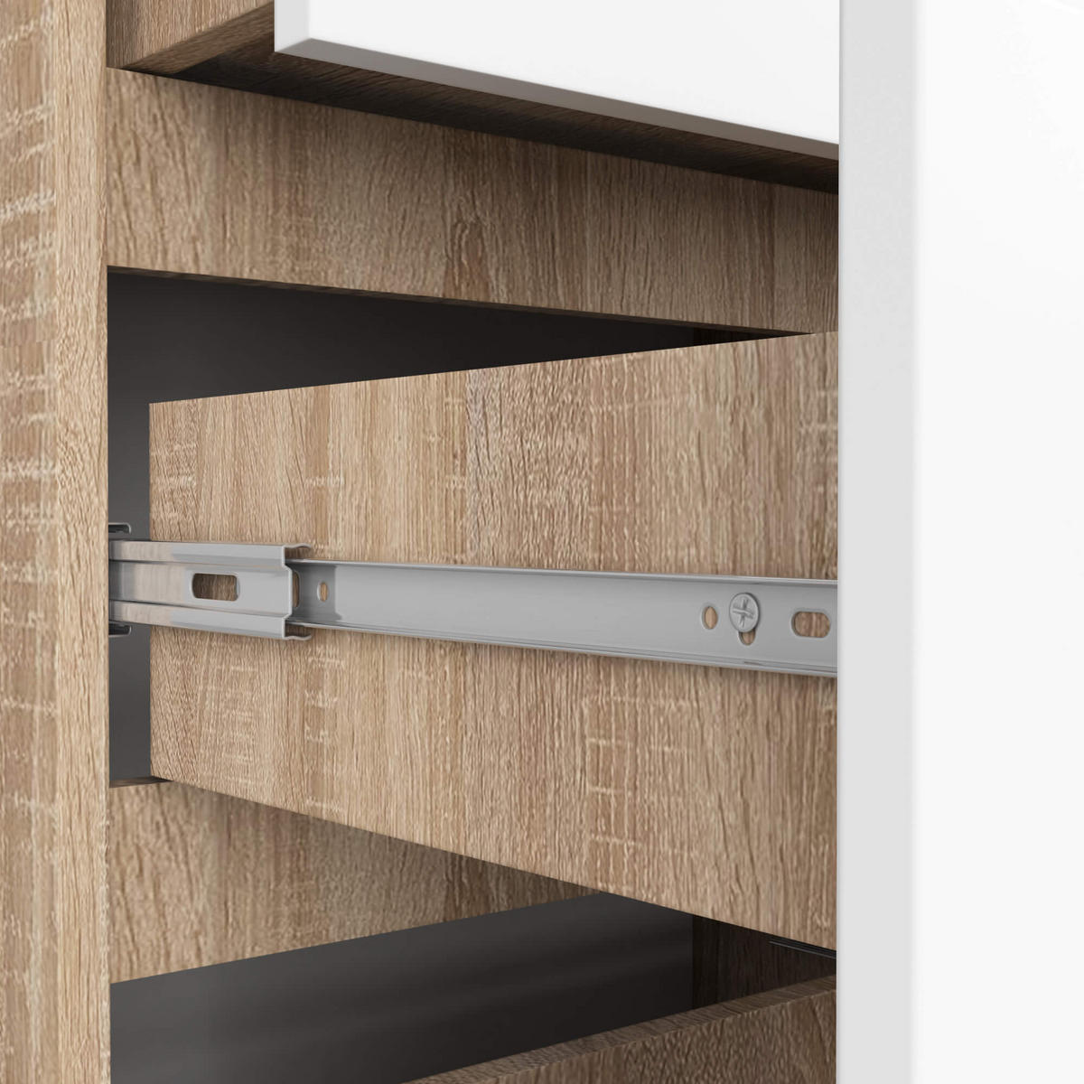 STANDREGAL Eiche Sonoma, Weiß 180/60/35 - Weiß, Holzwerkstoff (60/180/35cm) - RAUMHIRSCH FURNITURE