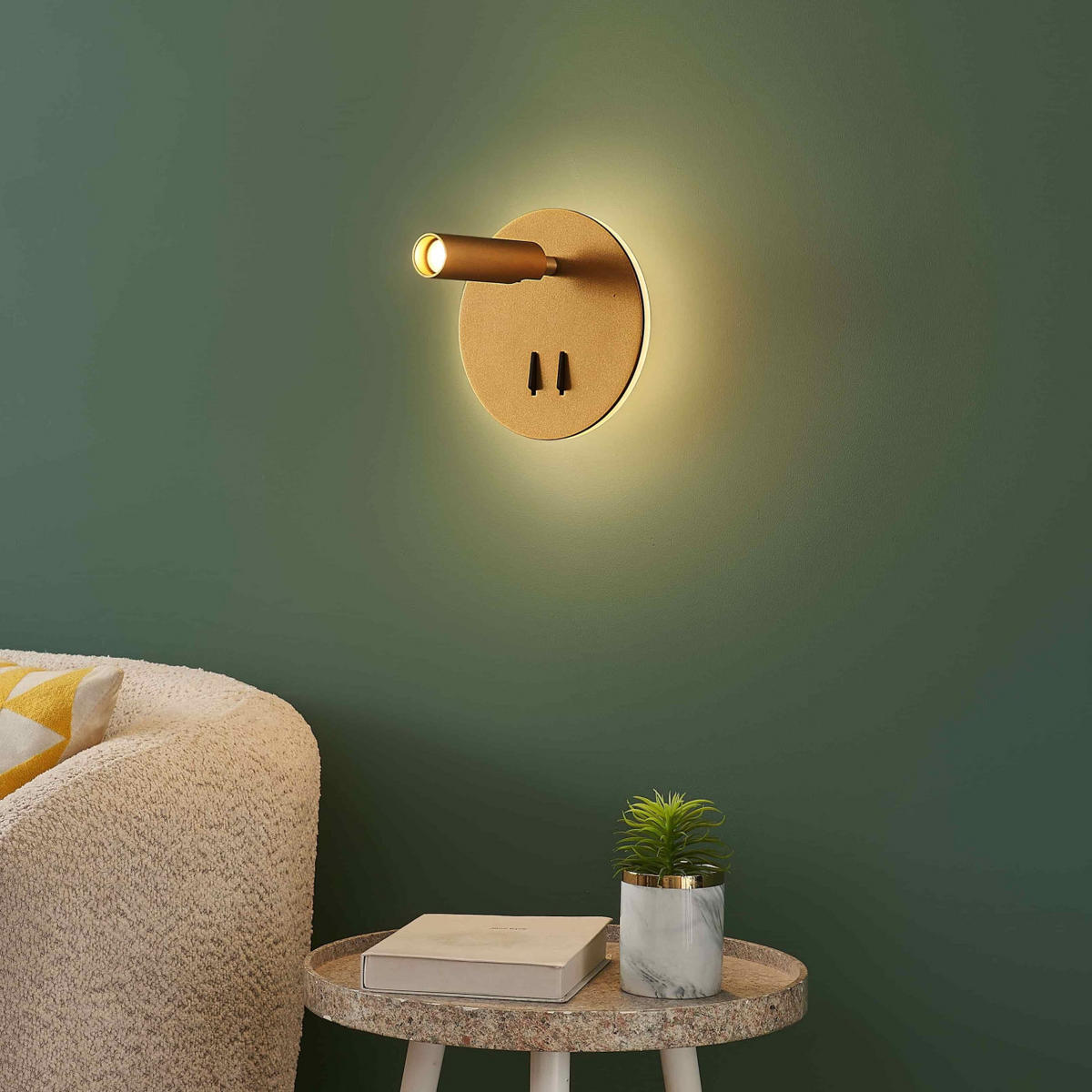 WANDLEUCHTE Bilbao, Gold, 10cm - Goldfarben, Metall (15/15/10cm) - KOSILUM