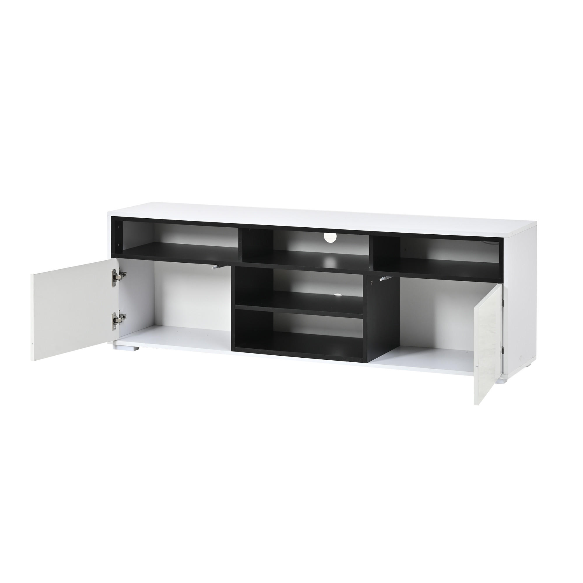 TV-ELEMENT 150/35/50 cm Weiß mit 8 Lagerräume - Weiß, Holz (150/50/35cm) - Oxeza