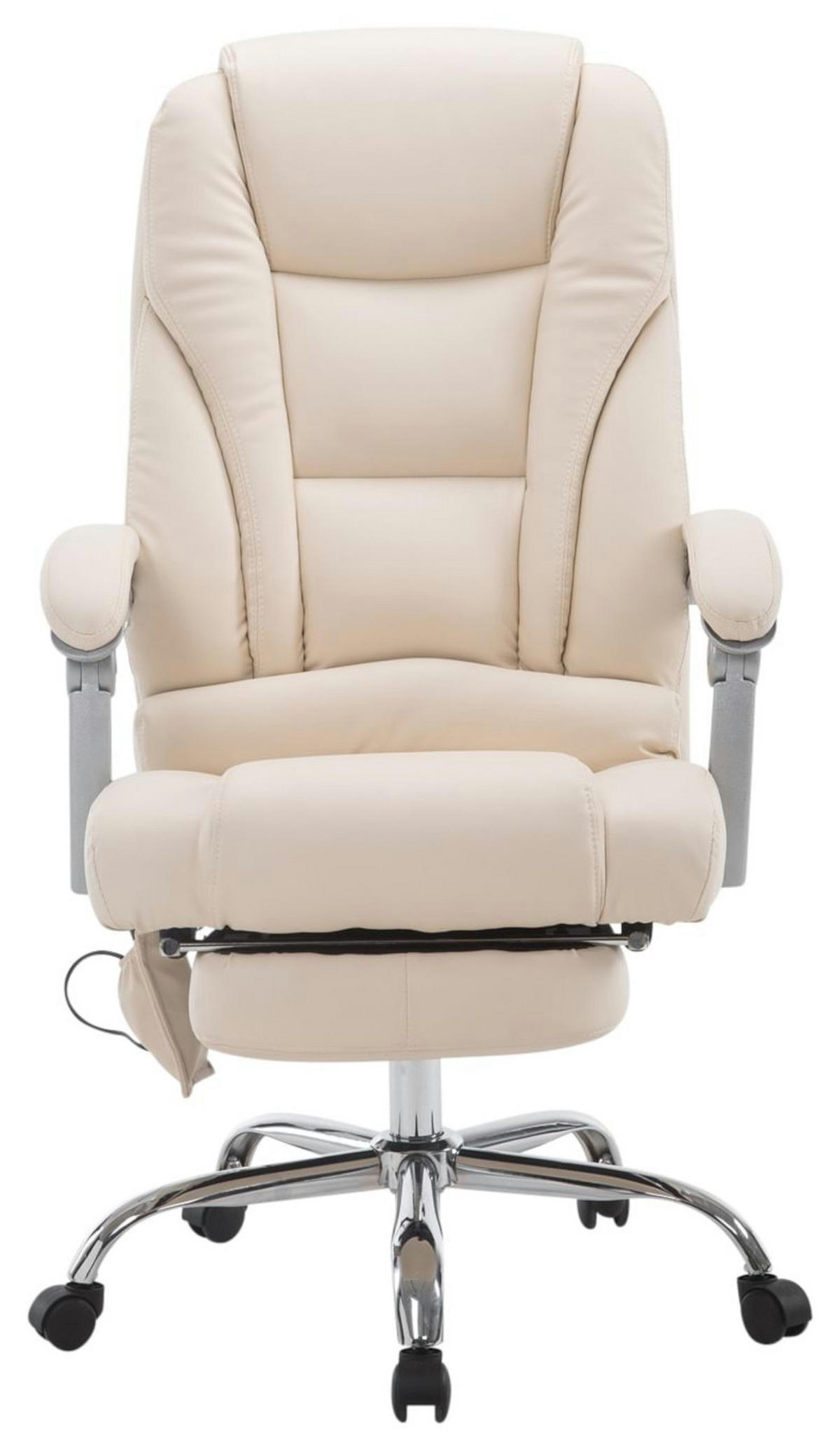 CHEFSESSEL Lederlook creme - Creme, Textil/Metall (68/118/64cm) - CLP