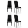 STUHL Set FADO 4x aus Ökoleder - schwarz - Schwarz, Leder/Metall (45/99/50cm) - NEW HOME