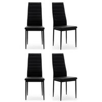 STUHL Set FADO 4x aus Ökoleder - schwarz - Schwarz, Leder/Metall (45/99/50cm) - NEW HOME