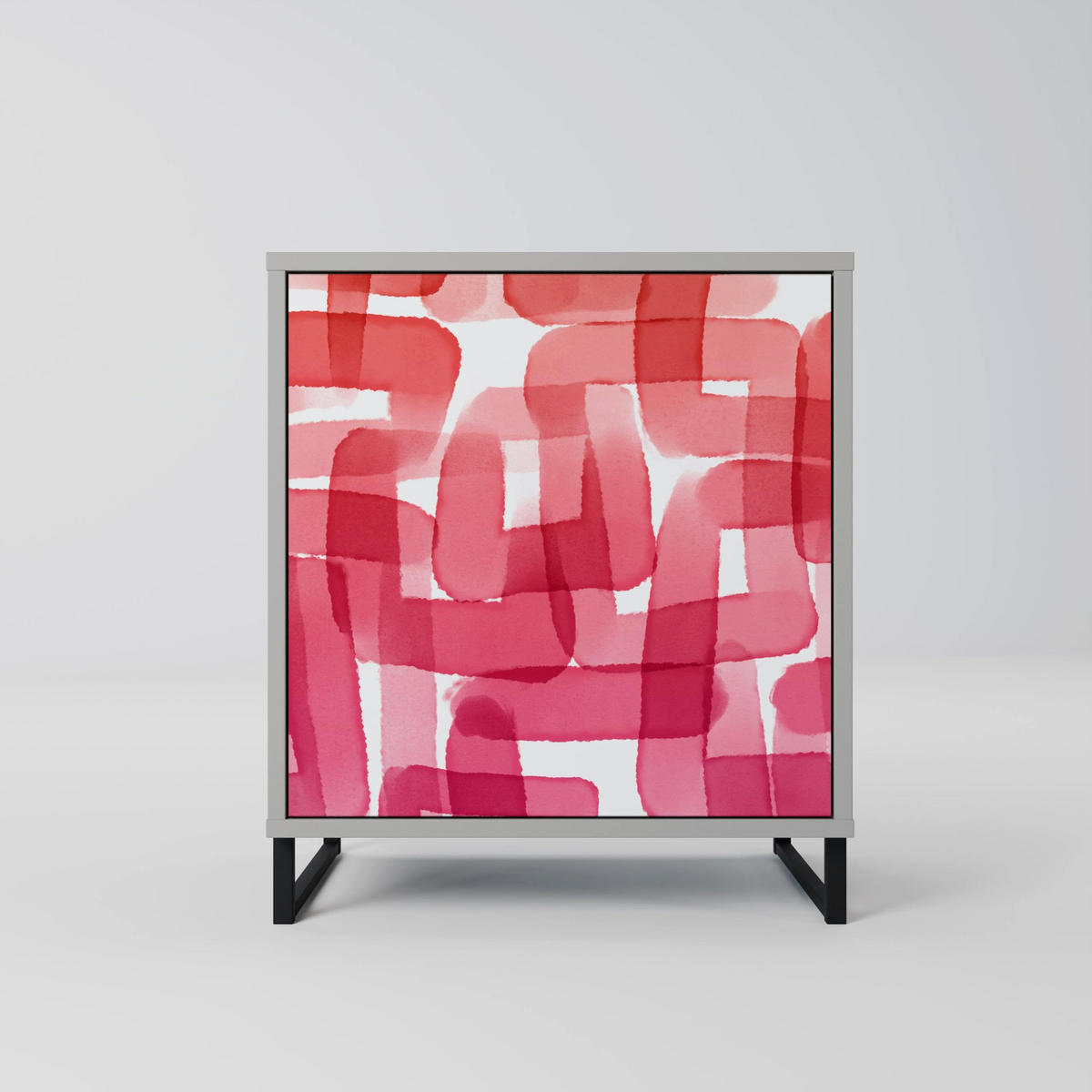 SIDEBOARD KALEIDOSCOPIC CUBISM, Grau, 57,5x42x57,5 cm, Ohne Füße - Multicolor/Grau, Holzwerkstoff (57.5/57.5/42cm) - SpaceRebels