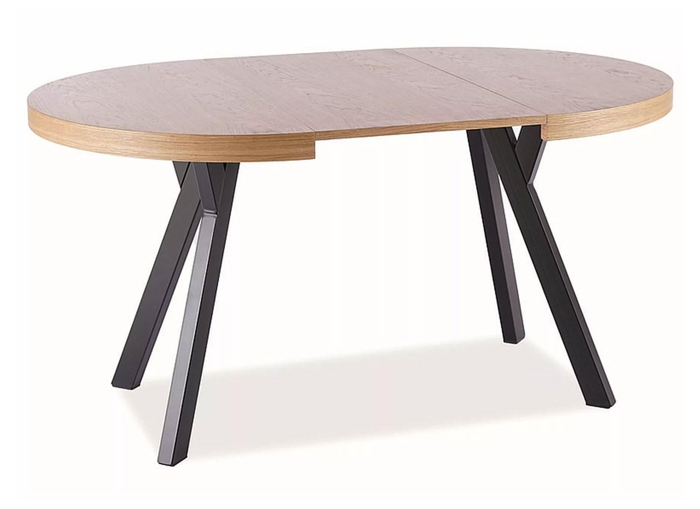 ESSTISCH Domingo Eiche / Schwarz 100-250 / 100 / 76cm - Eichefarben/Schwarz, Holz/Holzwerkstoff (100/100/76cm) - Feldmann-Wohnen