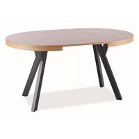 ESSTISCH Domingo Eiche / Schwarz 100-250 / 100 / 76cm - Eichefarben/Schwarz, Holz/Holzwerkstoff (100/100/76cm) - Feldmann-Wohnen