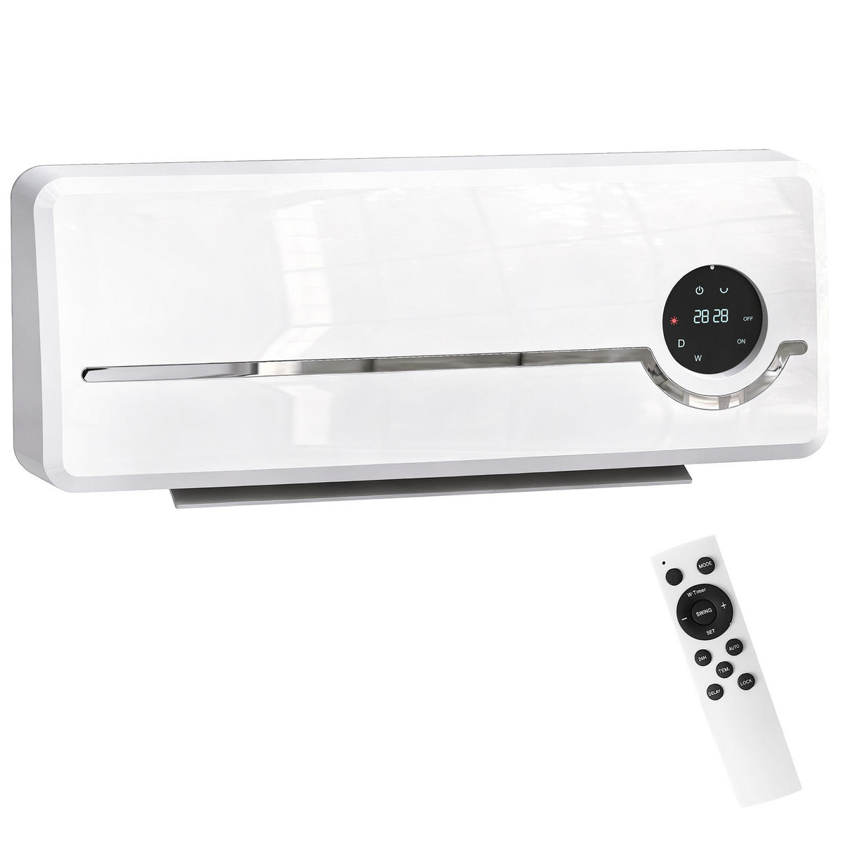 HEIZLÜFTER DE-17065 mit Timer & Thermostat Weiß - Weiß, Kunststoff (18.6/12.9/50cm) - ComfortXL