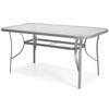 GARTENTISCH Porto, mit Silber Beine - Silberfarben, Glas/Holzwerkstoff (90/150/72cm) - Bettso