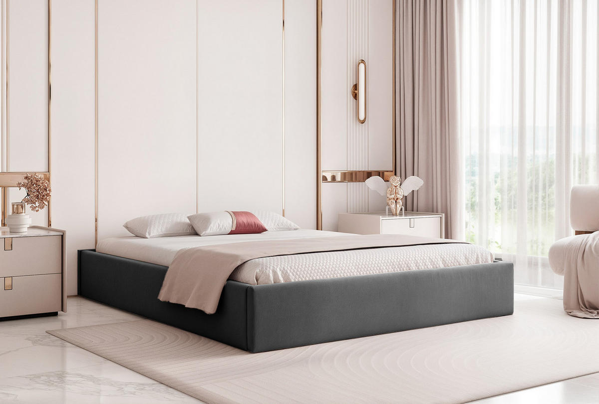 POLSTERBETT Casentico 180x200 cm, Beige - Anthrazit, Textil (180/200cm) - Fedve