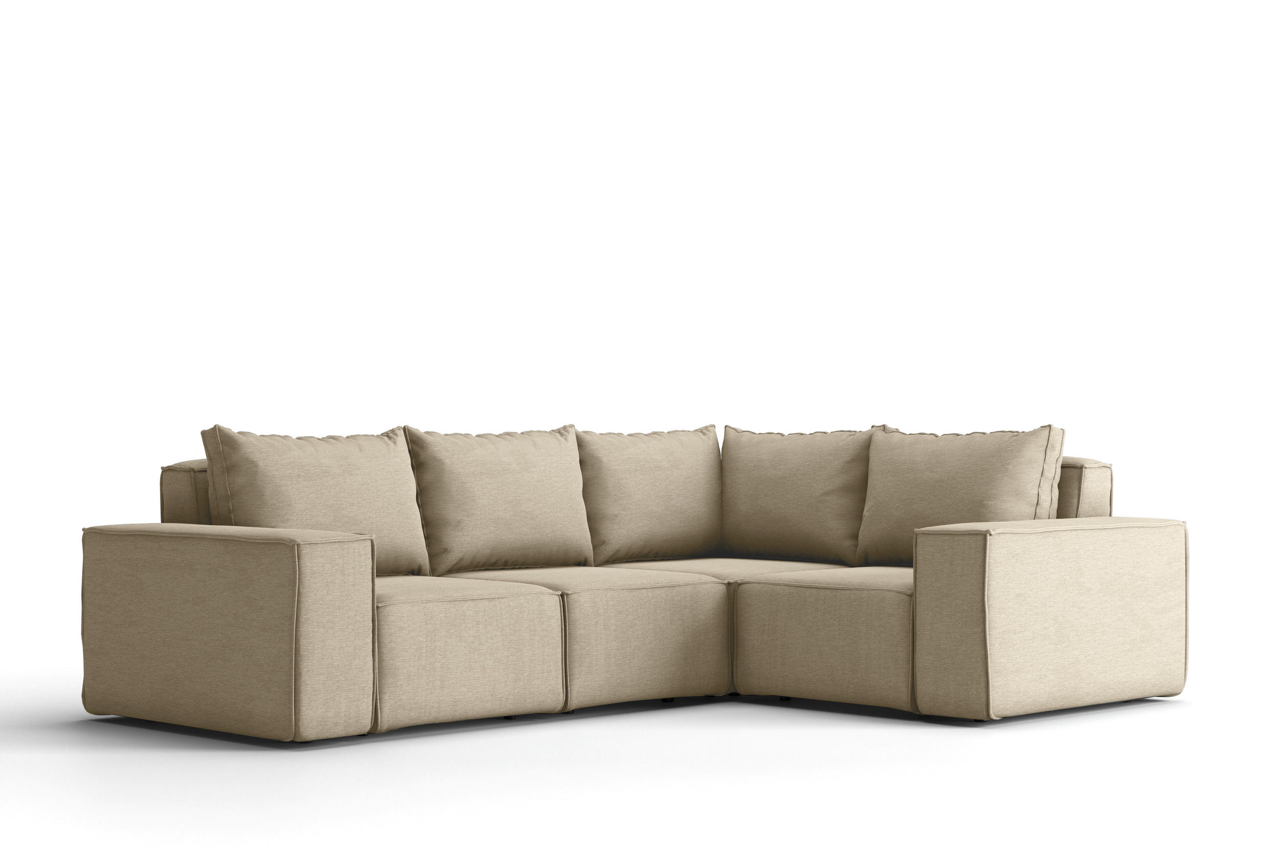 GARTENECKSOFA Für Den Garten SONNE Beige Links - Beige, Holz (246/73/181cm) - Kaiser Möbel