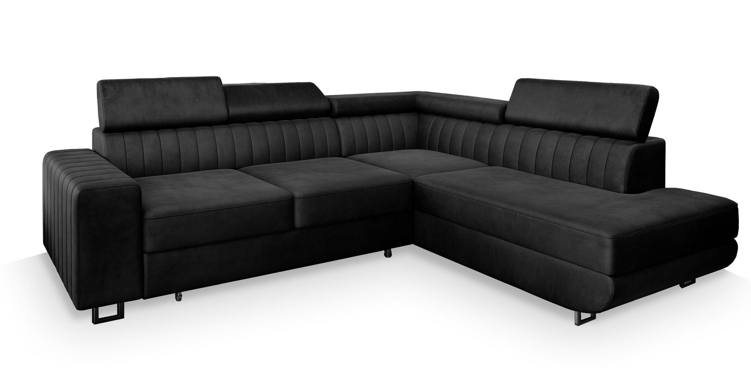 Masseno Ecksofa Schwarz 253x190 cm