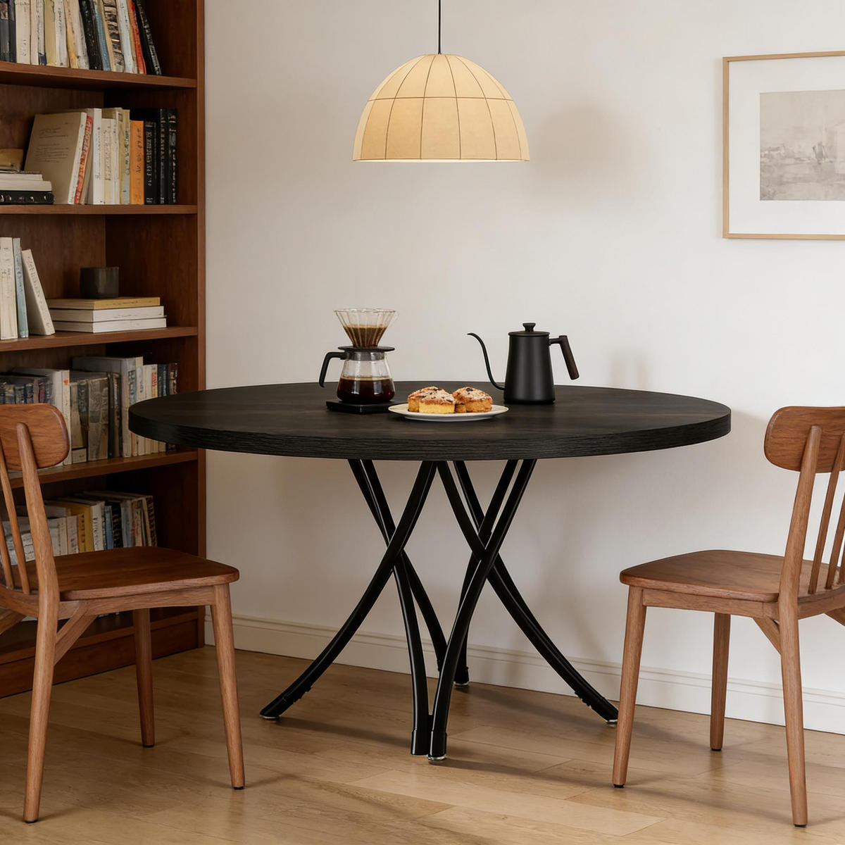ESSTISCH Schwarz 120/120/75 cm - Schwarz, Holz (120/120/75cm) - PANGIVO