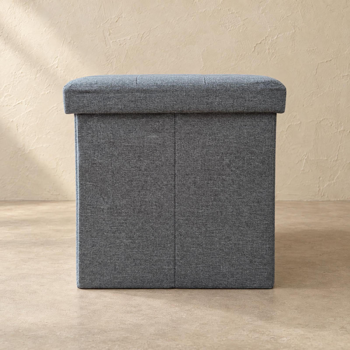 HOCKER mit Stauraum 76/38/38 cm - Grau, Textil (38/38/76cm) - SCENA LIVING