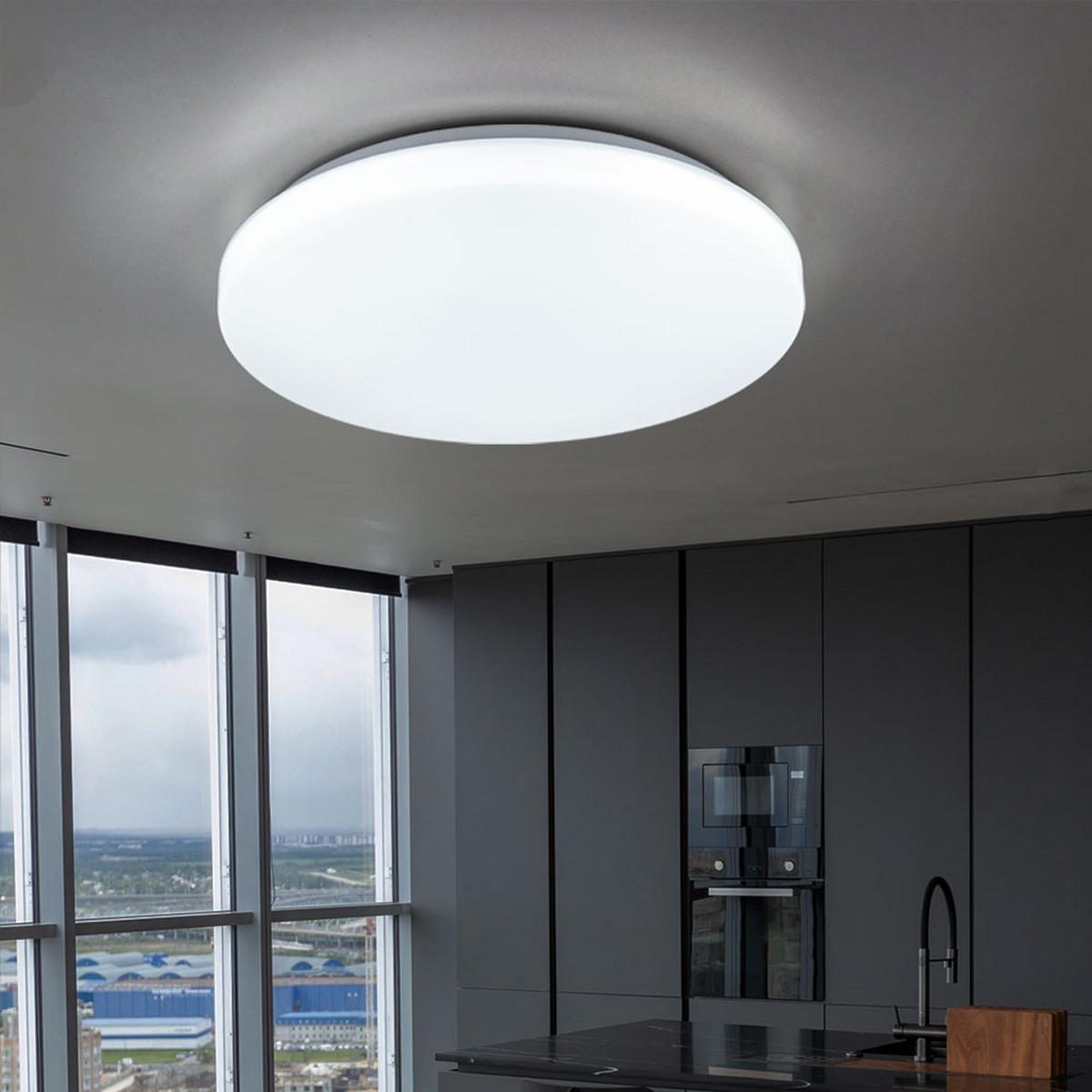 LED DECKENLEUCHTE Kunststoff Weiß 35 cm - Weiß, Kunststoff (35/35/5.5cm)