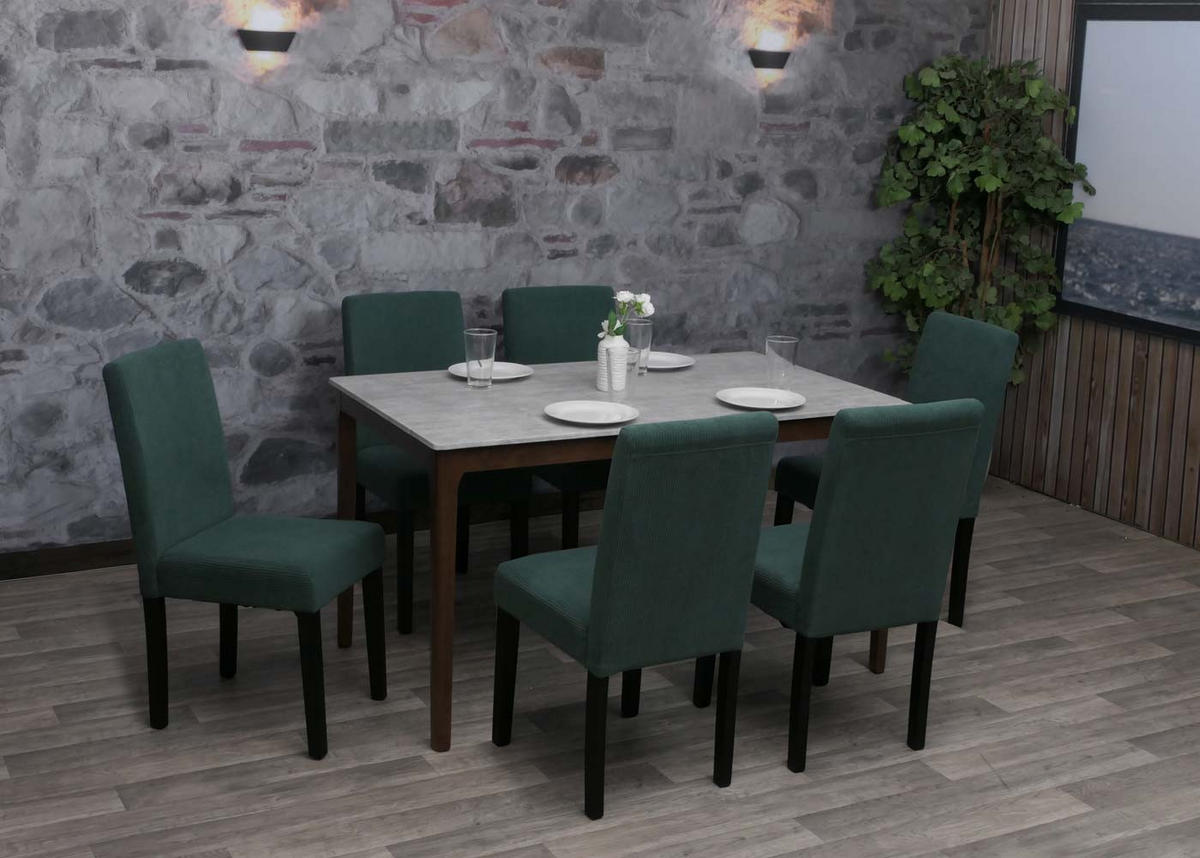 ESSZIMMERSTUHL Grün 6er-Set - Grün, Textil (42/90/50cm) - MCW