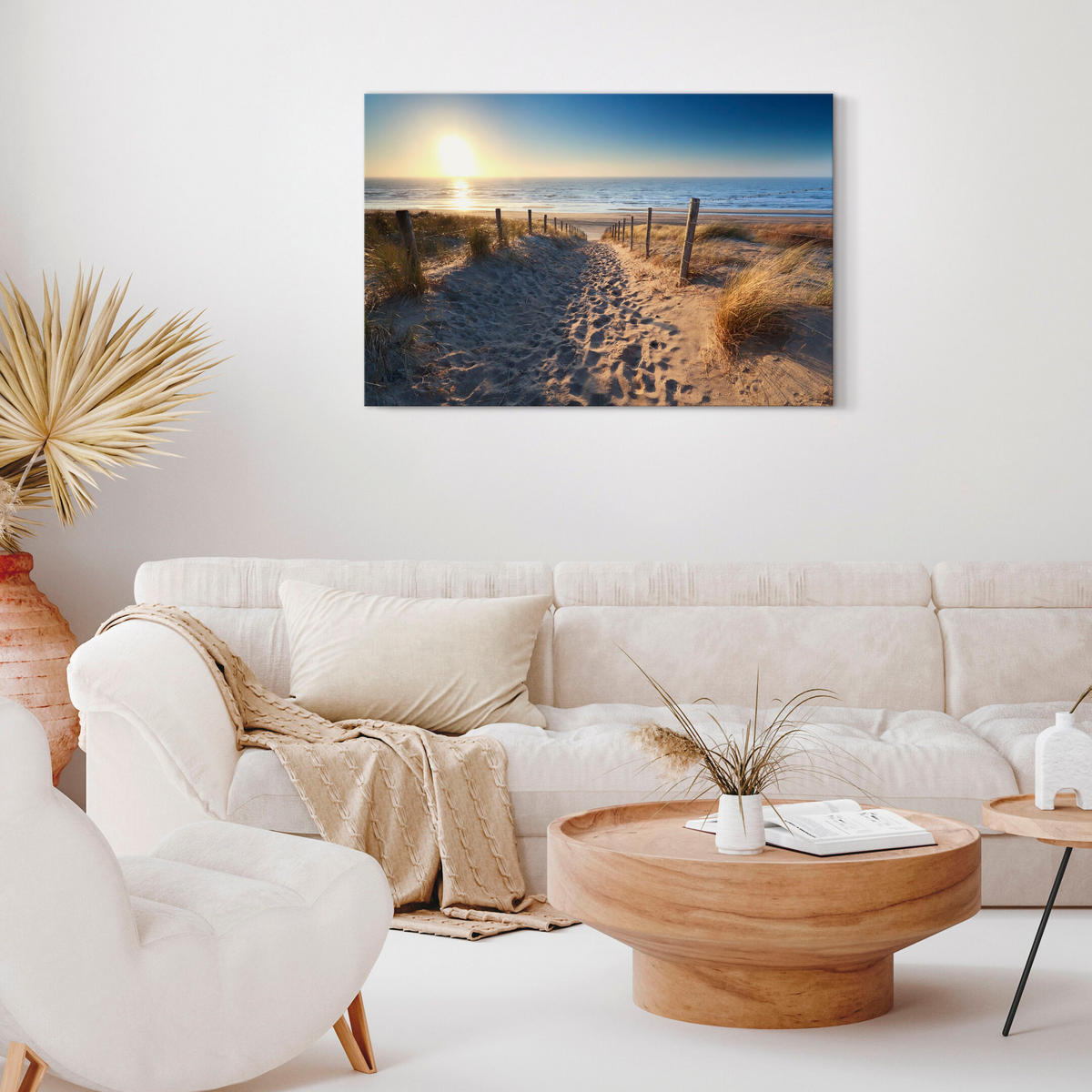 LEINWANDBILD Strand 90x60 cm - Multicolor, Holz (90/60cm) - LUMASOUL