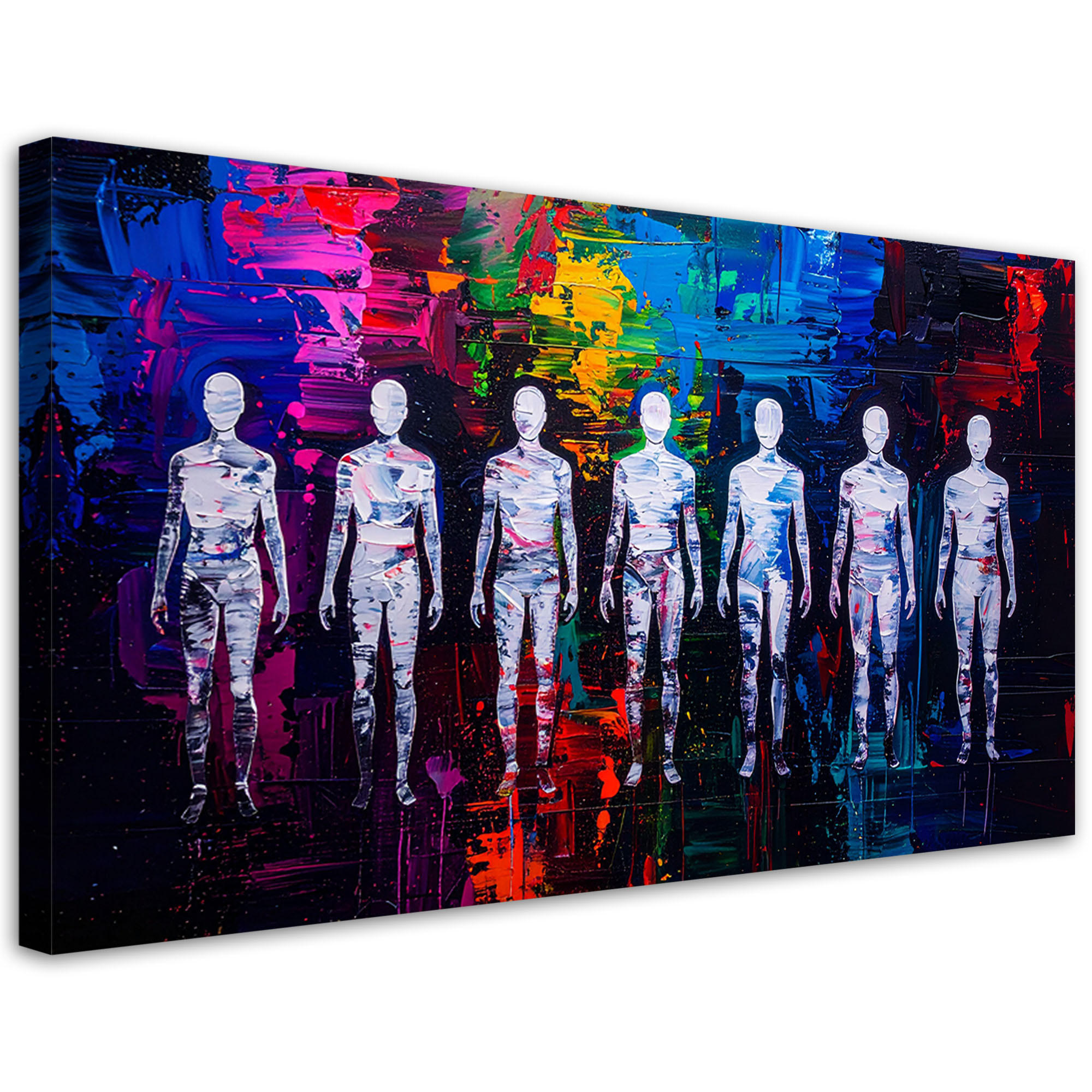 LEINWANDBILD Menschen Abstrakt 100x50cm - Multicolor, Textil (100/50cm) - Feeby