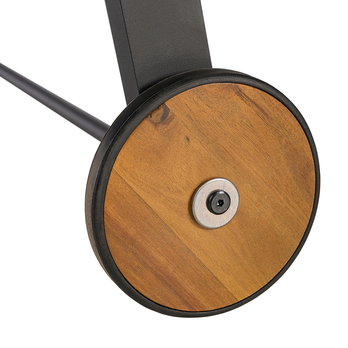 GARTENLIEGE MIT GITTERSTOFF - Textilene / Aluminium - Schwarz / Braun - Schwarz/Braun, Holz/Textil (71/48/195cm) - home24