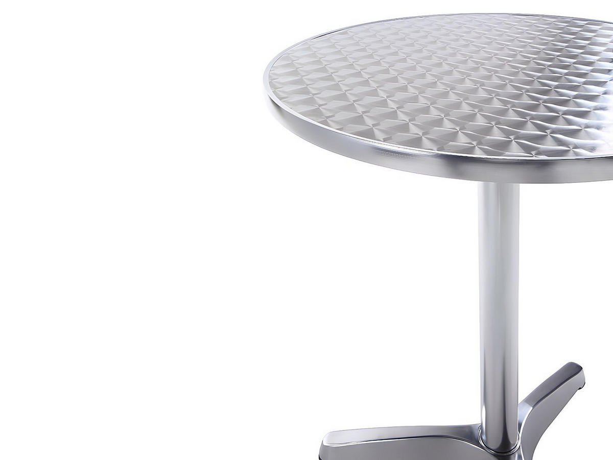 GARTENTISCH - 2 -Sitzer - Aluminium - silberfarben - MONTMARTRE - Silberfarben, Metall (60/60/70cm) - Vente-Unique