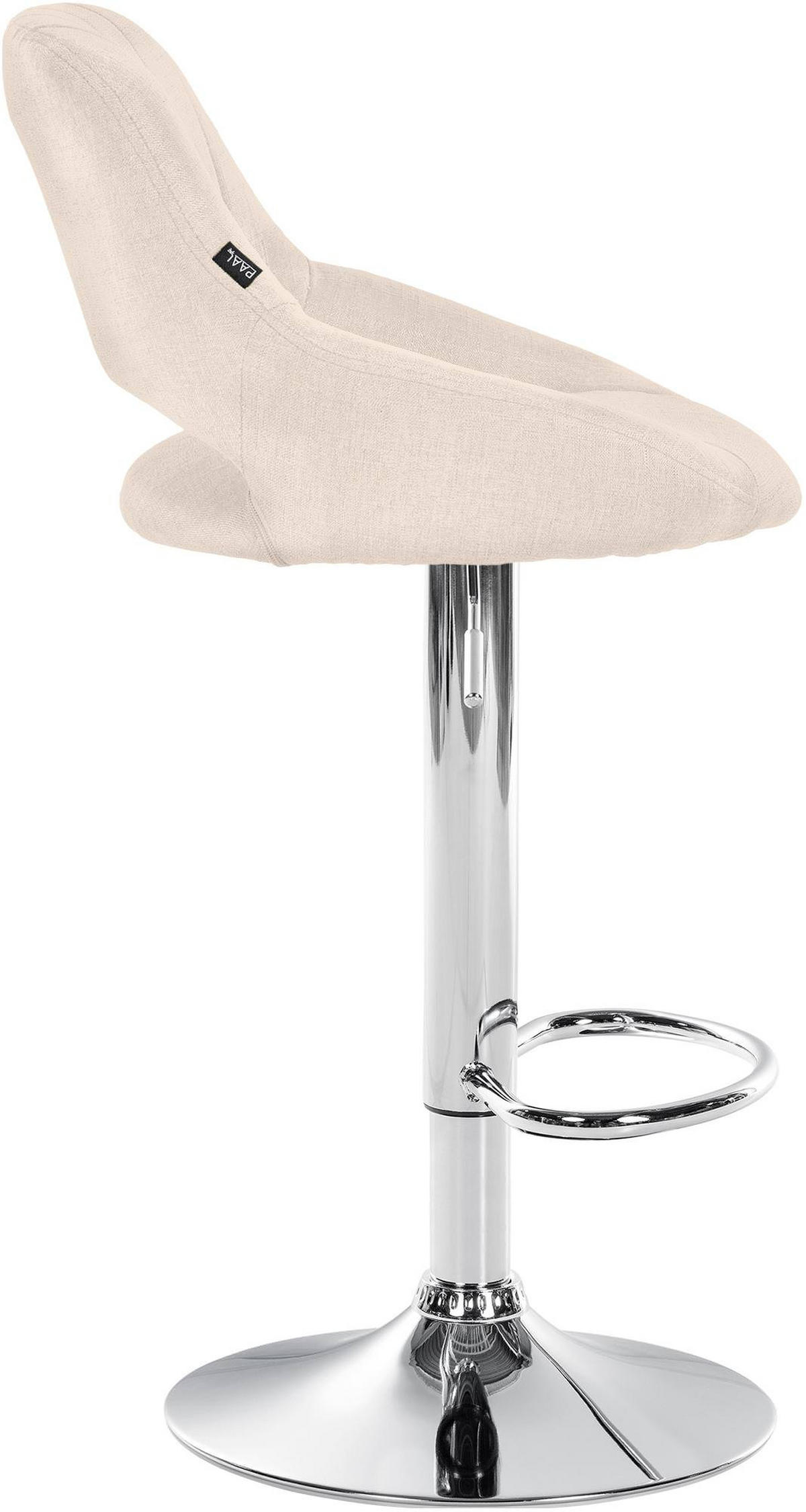 BARHOCKER Stoff Creme - Chromfarben/Creme, Textil/Metall (46.5/85/48cm) - CLP