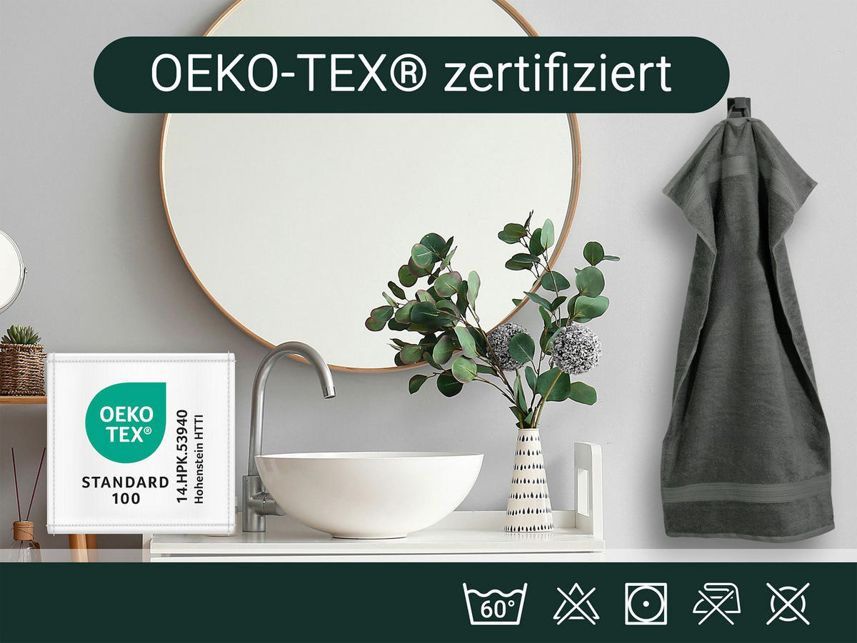 HANDTÜCHER, 6er-Set, 50x100 cm, 100% Baumwolle, Grau - Grau, Textil (50/100cm) - Zollner