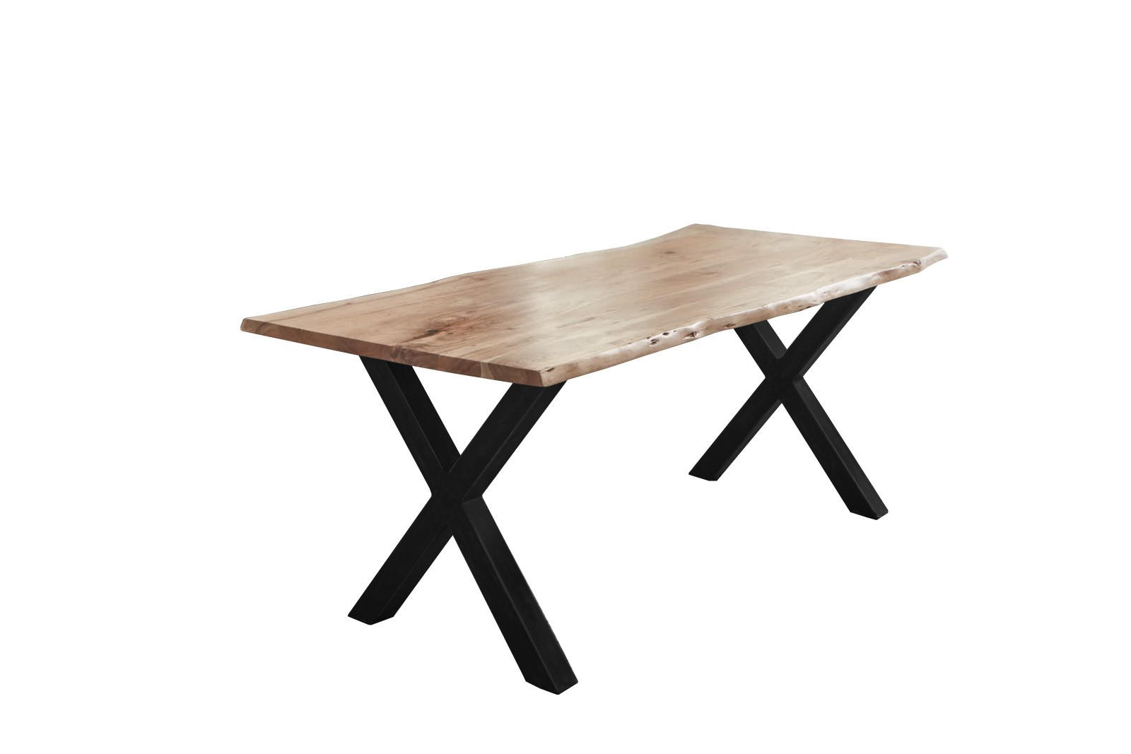 ESSTISCH FREDERIK - Beige/Schwarz, Holz/Metall (100/300/77cm) - SAM