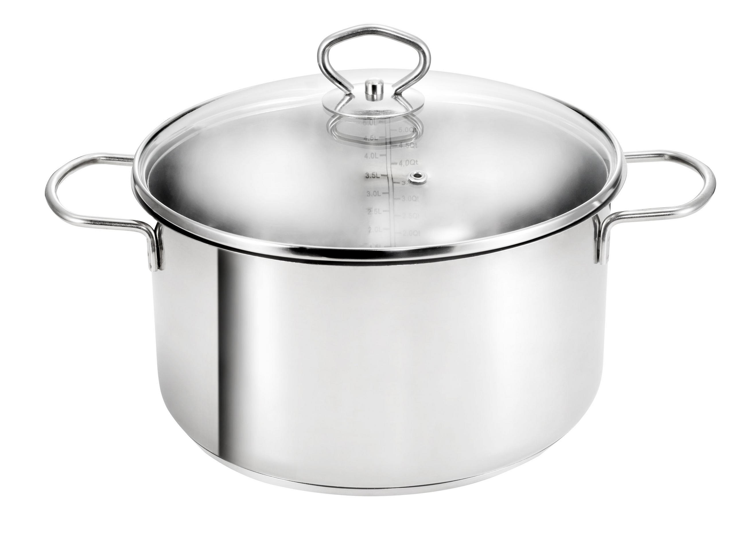 FLEISCHTOPF Merkur, Edelstahl, Induktion, 4 Liter, Ø 24 cm, Höhe 11 cm - Edelstahlfarben, Metall (24cm) - KOPF