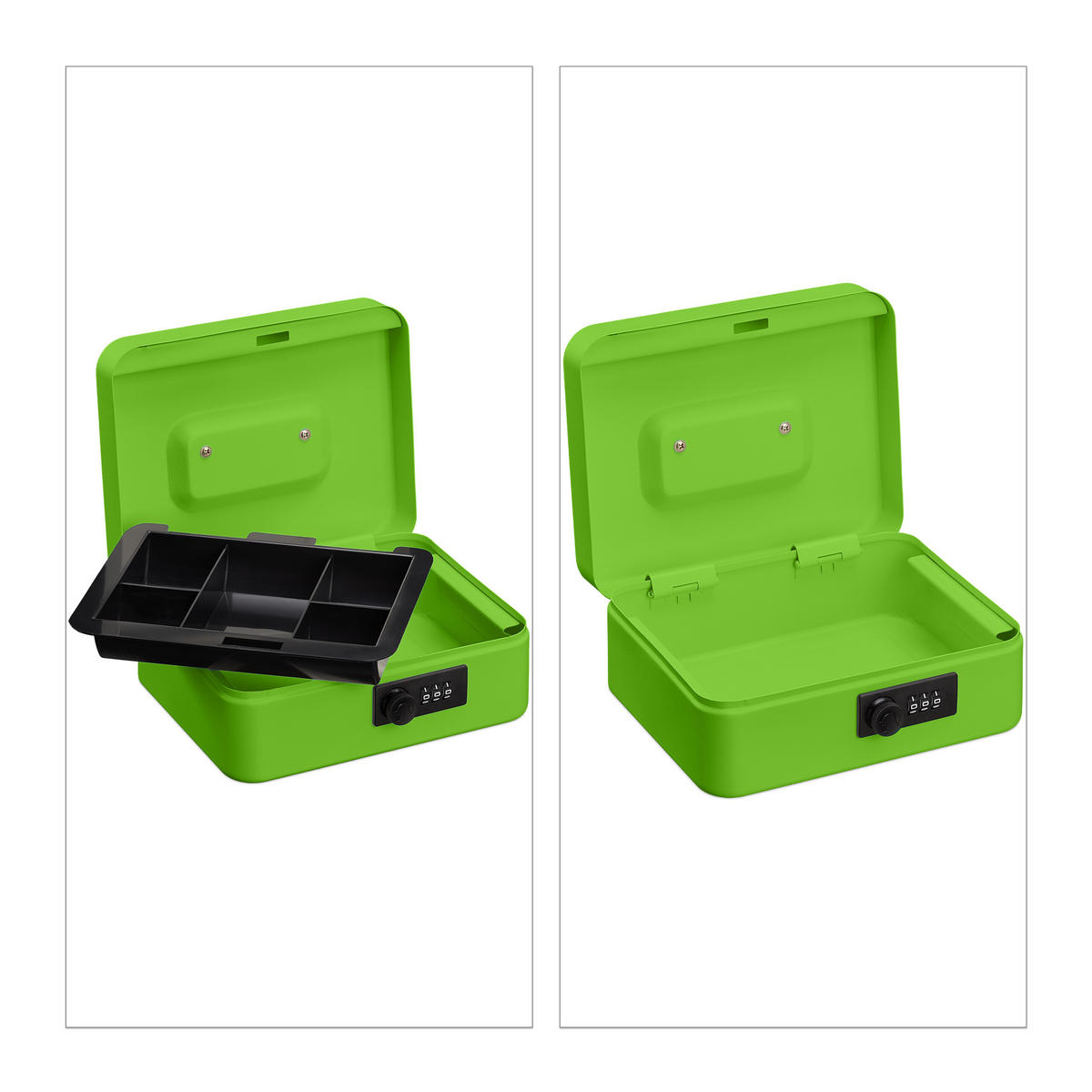 POKLADNA - zelená barva, kov/plast (20/8.5/17cm) - Relaxdays