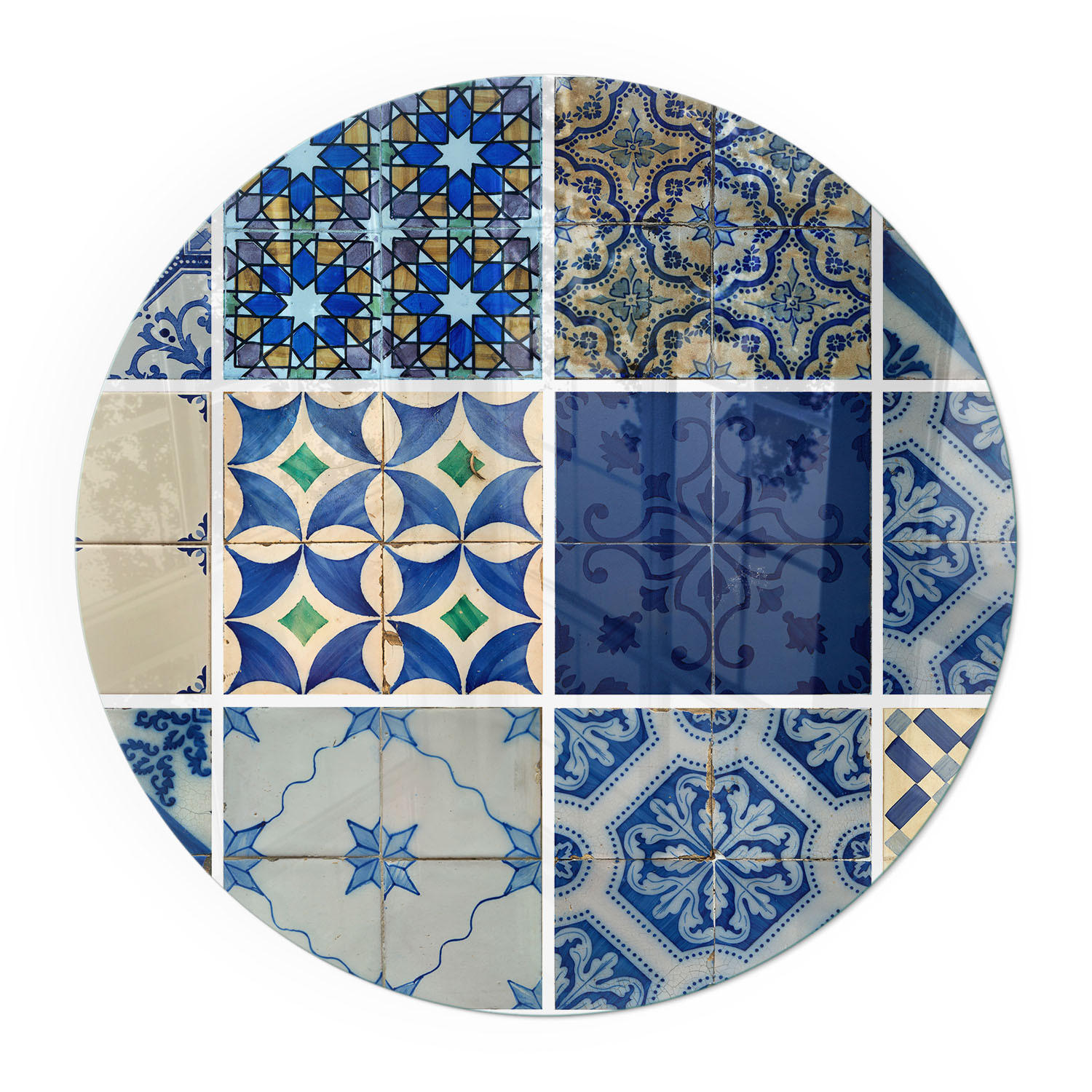 GLASPLATTE für Kamin Ø 80 cm - Blau, Glas (80/80/0.4cm) - TULUP