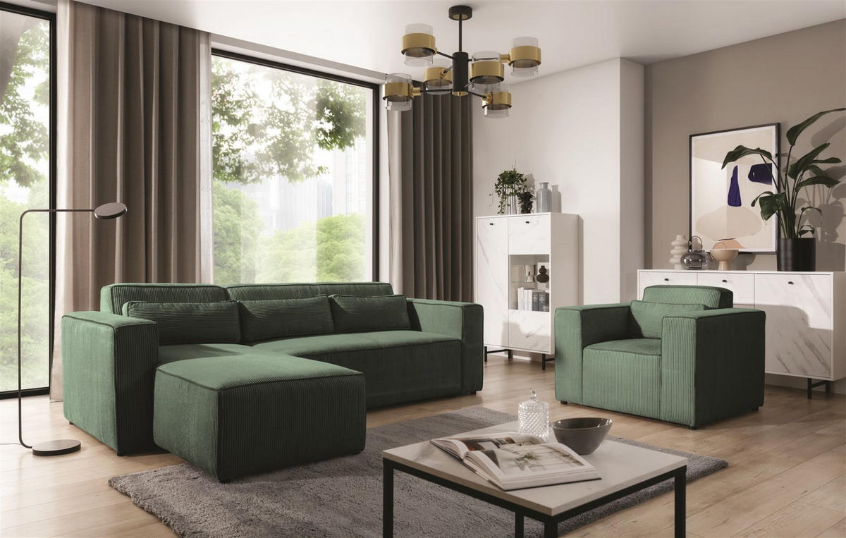 SESSEL Waldo In In Poso - Grün, Holzwerkstoff/Textil (101/80/92cm) - Fun Möbel