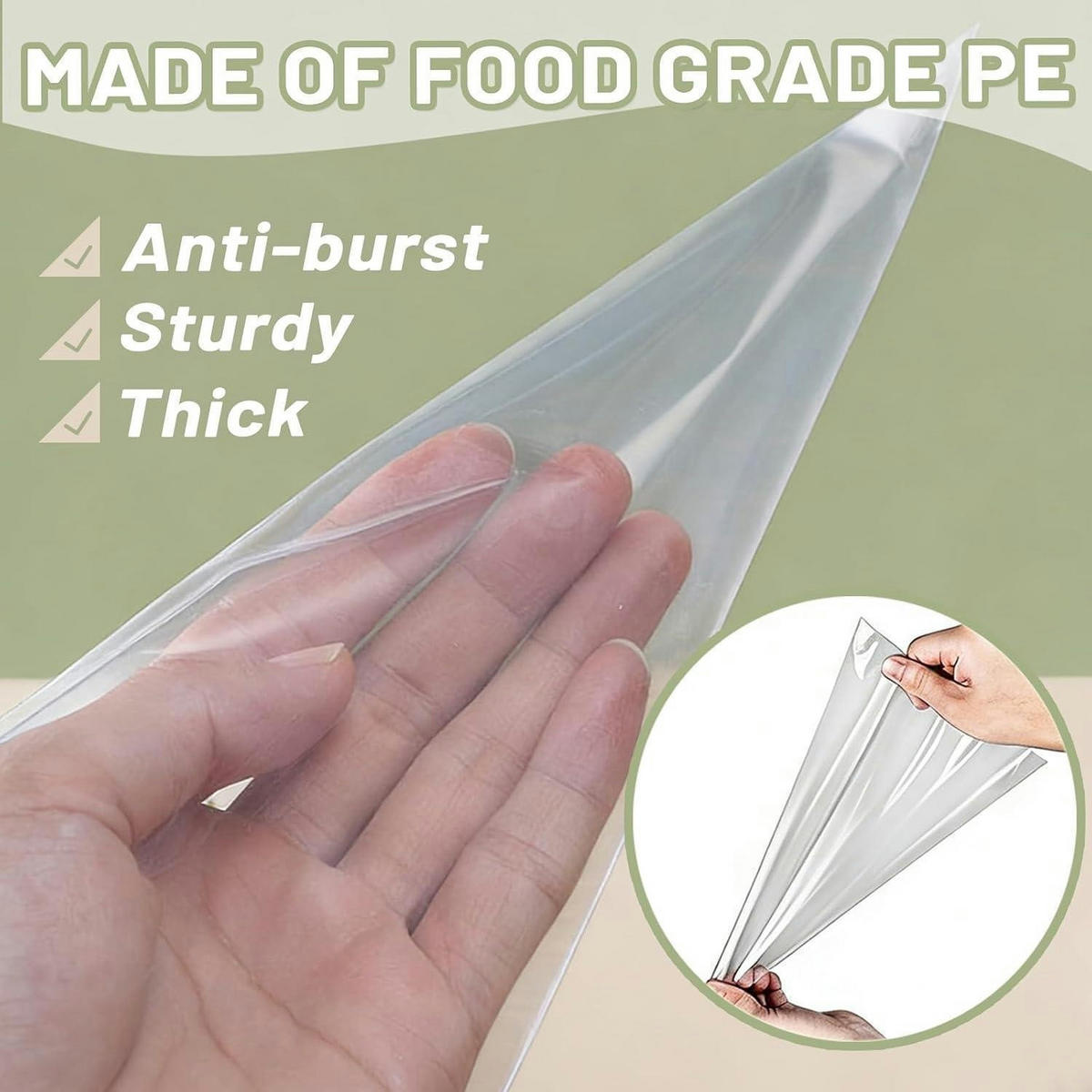 SPRITZBEUTEL 50 Stück 55 x 28 cm transparent - Transparent, Kunststoff (28/1/55cm)